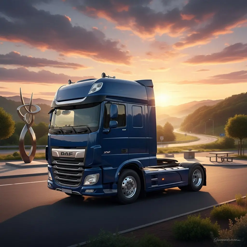 کشنده داف XF 530 در جاده، نمادی از کیفیت و فرصت خرید اقساطی کشنده داف.