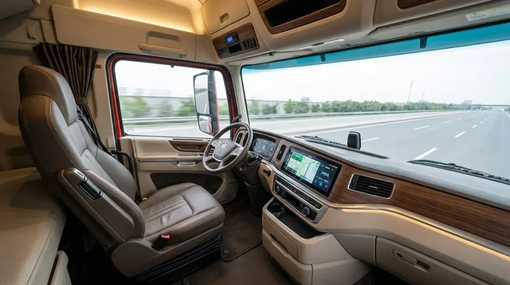 نمای داخلی کابین ماشین سنگین فاو